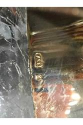 26 Cm Yüksekliğinde Buz Hazneli Gümüş Kaplama Avrupa Cam Sürahi 26 Cm Yüksekliğinde