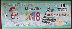 MİLLİ PİYANGO 31 ARALIK 2017 YILBAŞI ÖZEL ÇEKİLİŞİ ÇEYREK ( S)
