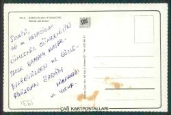 Erzurum Genel Görünüm Kartpostal, Arkası Yazılı