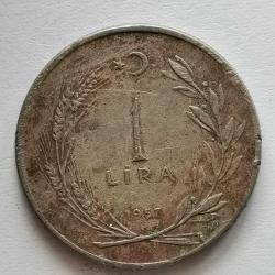 TÜRKİYE 1957  1 LİRA