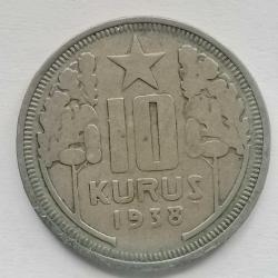 TÜRKİYE 1938   10   KURUŞ