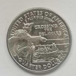 AMERİKA  2021 P   25 CENT  ÇEYREK DOLAR HATIRA  COSSING THE DELAWAWRE