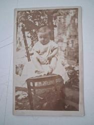 1950'ler ve öncesi dönem, ''Bebek'' Siyah Beyaz Fotoğraf - 8/14 cm. ( Osmanlıca notlu )