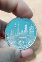 Almanya Stuttgart, Baden Württemberg Eyaleti Temalı Gümüş Kaplama Hatıra Madalyon - 22gr ÇİL