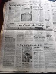 Cumhuriyet Gazetesi - Turkish Newspaper - 30 Mayıs 2002 - NATO'da yeni dönem başlıyor - MHP yalnız kaldı - askerlerin Abdullah Öcalan için ömür boyu hapis modeli destek buldu - Kıbrıs'ta Şimdi de 12 mil gerginliği - Türk Birliği Kabil'e uğurlandı - Recep Tayyip Erdoğan'dan yeni kaset gerekirse papaz elbisesi giyerim - tarım alanları betonlaştı - Danimarka'da Türk dostu film gönlümdeki köşk olmasa - VCD'lere karşı sinemacının savaşı - Mısır çarşısı patlaması ile ilgili sanık Alaattin Öget MİT Ve JİTEM'in baskısıyla Pınar Selek aleyhine ifade verdiğini söyledi - Balkan türkünün sesi yazan Oktay Akbal - Devlet bakanı Kemal Derviş yabancı yatırımcı da güvenin yerleştiğini savundu - Metin Kaplan'ın iadesi zorda - Aristofanes'in okları güncele - Galatasaray teknik direktörü Fatih Terim'den taraftarlarına mesaj - inter teknik direktörü Cuper'in Yıldız adayı brezilyalı Ronaldinho - 2002 Dünya Kupası - teknik direktör Şenol Güneş savaşacağız ve kazanacağız -Bu kez Hidayet Türkoğlu'lu Sacramento