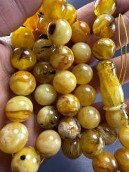 Orjinal kalingrad mükemmel kayadan kaya patinleri üzerinde damla kehribar tespih tam 69 gram