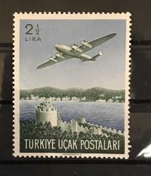 1950 2,50 LİRA UÇAK PULU DAMGASIZ MNH, p334b