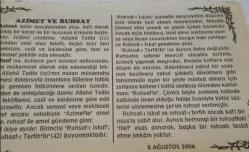 8 Ağustos 2006-Orijinal Takvim Yaprağı-Doğum Günü-Söz,Nişan,Nikâh,Düğün ve Önemli Günler Hediyesi-Bizim Anadolu Takvimleri-Ayet(Hadis-I Şerif)-Doğu Karadeniz'de sel felaketi. (1998))-All - Firdevs-AZİMET VE RUHSAT