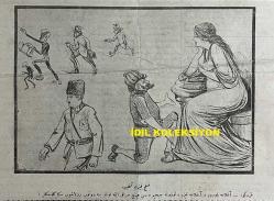 Osmanlıca Karagöz Mizah Dergisi-Gazetesi, Orijinal Dönem Basım, (Ottoman Magazine-Newspaper-Journal Illustré Cara-Gueuz) - 10 Şubat 1923 - Sayı: 1555 - Hicri: 23 Cemaziyelahir 1341 - Rumi: 10 Şubat 1339 - Karikatür: Sulh Kızı Ağlıyor 