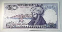 7.Emisyon 1.000 Türk Lirası F75 555653 Koleksiyonluk Eski Para Çil Kondisyonda