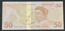 9 EMİSYON 50 TL SERİ G001 8011244 ÇİL