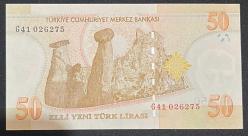 8 EMİSYON 50 YTL SERİ G41 026275 ÇİL