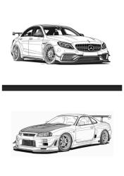 Lüks Arabalar Boyama Kitabı (100 Araba Boyama Sayfası)