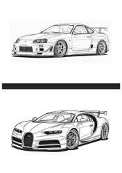 Lüks Arabalar Boyama Kitabı (100 Araba Boyama Sayfası)