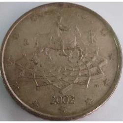 İtalya 50 Euro cent, 2002 Rönesans Sanatı Temalı, İlk Basım Yılı Orijinal Para