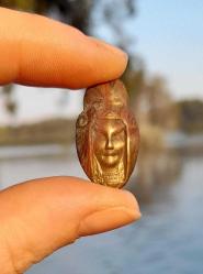 Antika pirinç parça Kadın yüzü