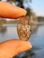 Antika pirinç parça Kadın yüzü