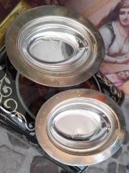 Lokumluk çift gümüş kaplama ay Osmanlı desenli