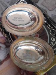 Lokumluk çift gümüş kaplama ay Osmanlı desenli