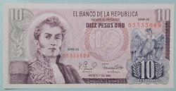 1980 Kolombiya 10 Pesosoro Çil ( - )