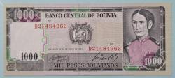 1982 Bolivya 1000 Pesos Bolivianos Çil ( - )