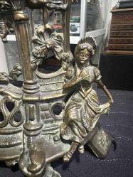 1900 West Germany Bronz Kurmalı Prens  ve Leydi Görselli Şömine Saati