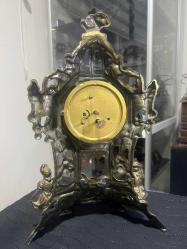 1900 West Germany Bronz Kurmalı Prens  ve Leydi Görselli Şömine Saati