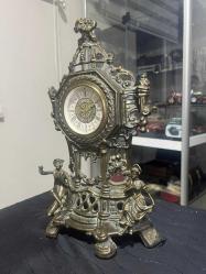 1900 West Germany Bronz Kurmalı Prens  ve Leydi Görselli Şömine Saati