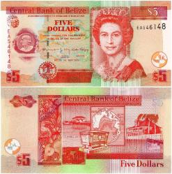 P#-67h Belize 5 Dolar 2020 ÇİL