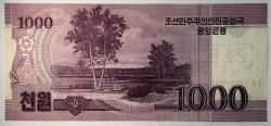2008 Kuzey Kore 1000 Won Specimen Çil Koleksiyonluk Yabancı Kağıt Para
