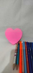 Renkli Kalem Seti ve Kalp Şeklinde Notluk