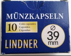 ALMANYA LİNDER MARKA 39 MM. ÇAPINDA MADENİ PARA KAPSÜLÜ 10 KUTUSUNDA