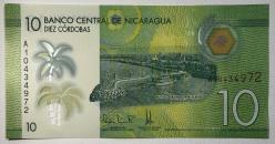 Nikaragua 10 Córdoba Polimer Çil Kondisyonda Koleksiyonluk Yabancı Kağıt Para