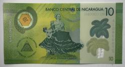 Nikaragua 10 Córdoba Polimer Çil Kondisyonda Koleksiyonluk Yabancı Kağıt Para