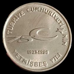 Cumhuriyetin 75 yılı 100 Bin Lira Çil 1999