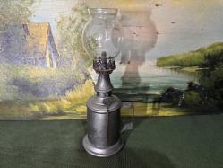 Fransız pirinç antika gaz lambası 26 cm boyunda