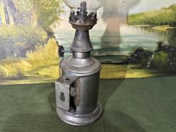 Fransız pirinç antika gaz lambası 26 cm boyunda