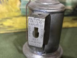 Fransız pirinç antika gaz lambası 26 cm boyunda