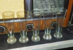 19788-ESKİLERDEN 5 ADET EL YAPIMI LİMONATA BARDAKLARI