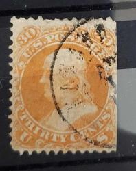 Amerika 1861 Franklin 30 cent son derece nadir- damgalı