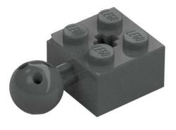 Lego 57909 Bilyalı Mafsallı ve Aks Delikli Tuğla (Koyu Gri)