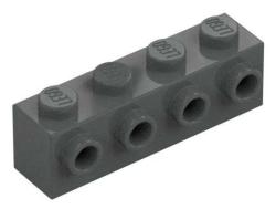 Lego 30414 Tuğla 1x4 Dönüştürücü Tuğla 4 Çivili (Koyu Gri)