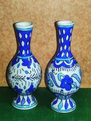 13308-ÇOK ŞİRİN 2 ADET KÜTAHYA  VAZO