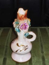 13866-ÇOK ŞAHANE SERAMİK GÜLLER ETRAFINI SARMIŞ MUMLUK