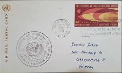 AMERİKA BİRLEŞMİŞ MİLLETLER DAMGALI FOTOKART. ALMANYA'YA GÖNDERİLMİŞ