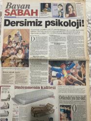 SABAH BAYAN GAZETESİ DOĞUM GÜNÜ HEDİYESİ (Turkish Newspapper)  - 7 EYLÜL 1999 -Sevil Göktürk-Leyla Vural Volkan-Burcu kılıç-dersimiz psikoloji-Burcu kılıç-Elif Ergu-mimoza dergisi-artık doğal modeller moda-Derya Yıldız-Sevil Göktürk-okuluma arkadaşlarımı özledim-ayda Ersan Savaş-Süleyman Turan-patlıcan Sürmeli piliç tarifi-Emine Beder-Kaçıklar zor durumda-Melih Kibar-Uğur Dündar-Şafak Karaman-Esra balamir-Esra Ceyhan-Fatma Girik-Hülya Koçyiğit-Ali kırca-Müjde Ar-Orhan Uğuroğlu - İdil Koleksiyon