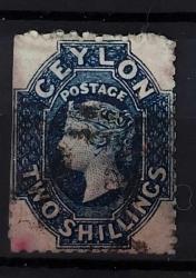 LOT.11 » Ingiliz Sömürgesi Seylan 1861 Kralice Victoria 2 şilin serinin en büyük valörü damgalı katalog degeri 8800 tl