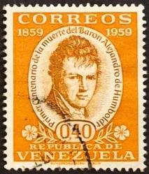 +++ VENEZUELLA BARON ALEXANDER von HUMBOLT ÖLÜM 100.YIL        1960     0.40C  - DAMGALI