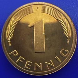 Proof (Spiegelglanz) Almanya 1 Pfennig 1978 F. Stuttgart Darphanesi. Mint State. Çıplak Elle Dokunulmamıştır.