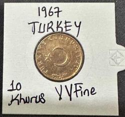 1967 TC 10 kuruş madeni para ÇÇT